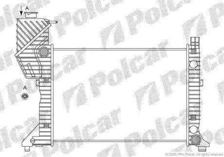 Радиатор MB Sprinter 2.3-2.9 95-06 Polcar 506208A1