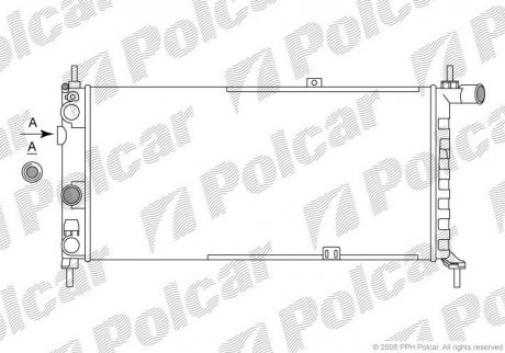 Радіатор охолодження Opel Kadett 1.6-1.8 84- Polcar 550508A4