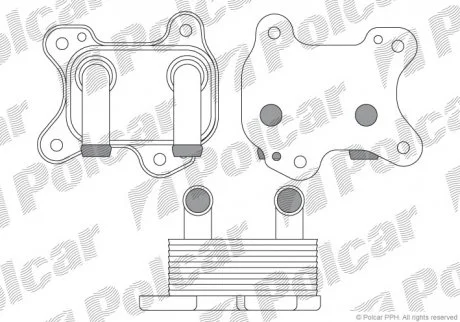 Радиатор маслянный Opel Astra, Combo, Corsa, Meriva 1.7CDTI 03-10 Polcar 5508L8-2