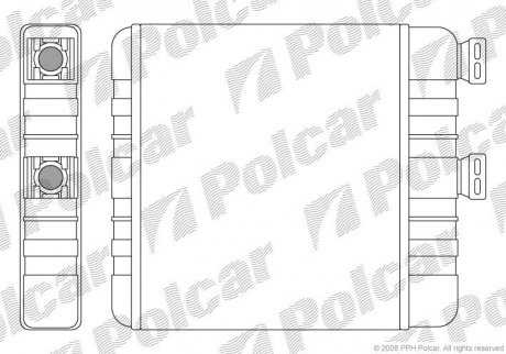 Радиатор печки Opel Astra G (Behr) 98- Polcar 5508N8-1