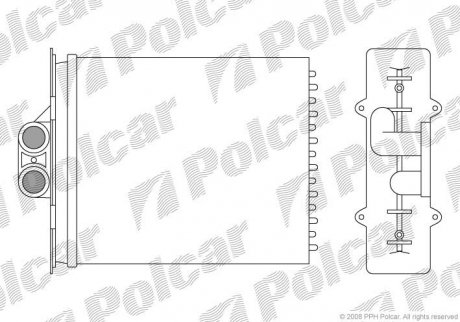 Теплообмінник (опал. салону) Opel Vectra B (+AC) Polcar 5516N8-2 (фото 1)