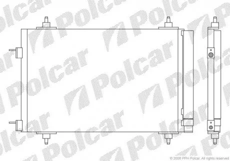 Радіатор кондиціонера Citroen Berlingo/C4 1,6 03- Polcar 5711K8C1S