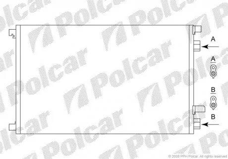Радиатор кондиционера Renault Megane 1.5dCi 05- Polcar 6012K8C1S