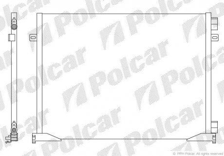 Радиатор кондиционера Renault Trafic/Opel Vivaro 1.9 dCi, 2.0 16V 01- Polcar 6026K8C1S