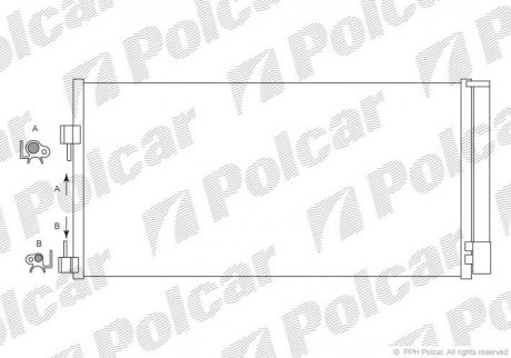 Радіатор кондиціонера Renault Laguna III, Latitude 1.5D-3.5 10.07- Polcar 6039K8C1