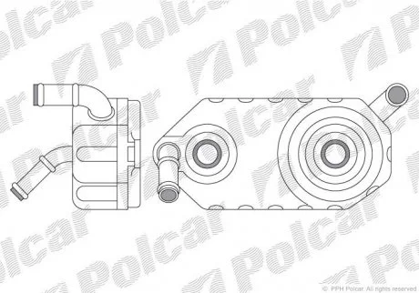 Радіатор масляний Skoda/VAG1.6-2.0 (AKП 4 ступ.).).)98- Polcar 6713L8-1