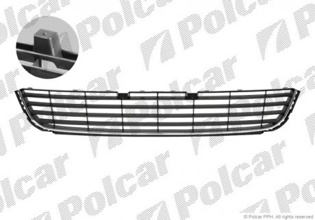 Решетка в бампер средняя Polcar 951827-5 (фото 1)