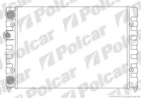 Радиатор охлаждения VW Golf 1.4 91-97/Vento 92-98 Polcar 953808A1