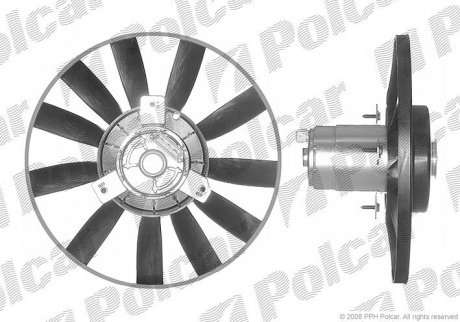 Вентилятор радиатора VW Golf 1.8 93-/Passat 1.9TD 91- Polcar 953823U4 (фото 1)