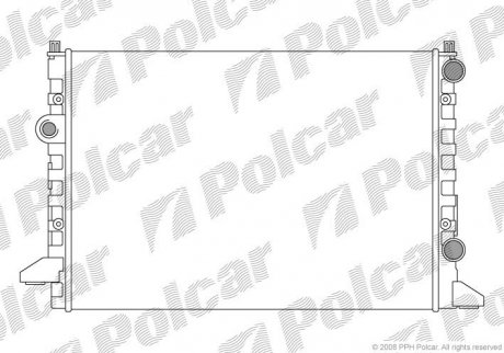 Радиатор двигателя VW Passat, Passat Variant 1,6/1,8/2,0/1,9Tdi 02.88- Polcar 954708A4 (фото 1)