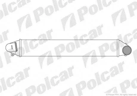 Радиатор интеркулера Ford Galaxy/Seat Alhambra/VW Sharan 1.8T 20V/1.9Tdi 95- Polcar 9550J8-2