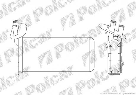Радіатор пічки VW T4 1.8-2.8/D 90- Polcar 9566N8-2 (фото 1)