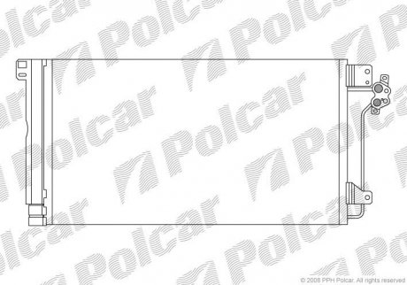 Радиатор кондиционера VW T5 1.9 2.5TDI 03- Polcar 9568K8C1