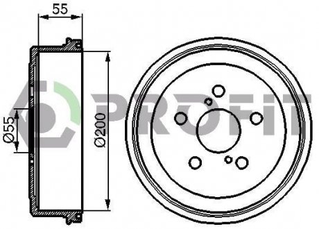 Барабан тормозной PROFIT 5020-0085 (фото 1)