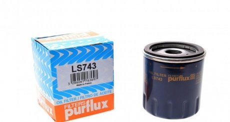 Фільтр олії TOYOTA AURIS/AVENSIS/YARIS 1.0/1.3/1.5/1.6 16V VVT-i 04/03- Purflux LS743