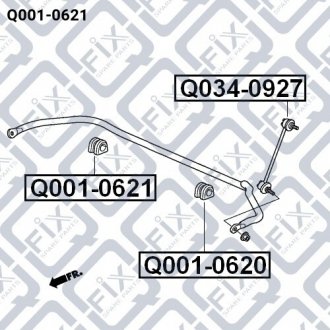 Втулка переднього стабілізатора (права) Q-FIX Q001-0621