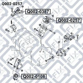 Подушка двигуна задня АКПП Q-FIX Q002-0257