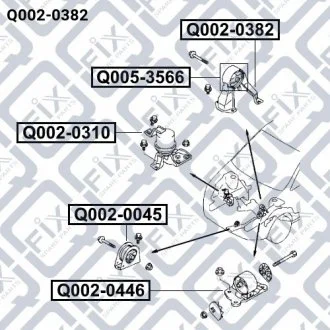 Подушка двигателя АКПП (задняя)) Q-FIX Q002-0382
