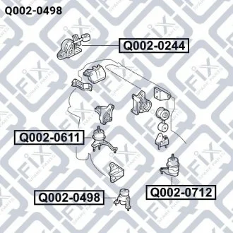 Подушка двигуна передня (гідравлічна) Q-FIX Q002-0498