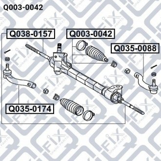 Пильовик рульової рейки Q-FIX Q003-0042 (фото 1)