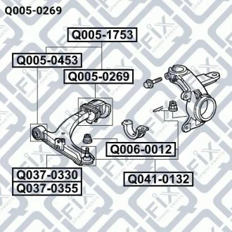 САЙЛЕНТБЛОК ЗАДНИЙ ПЕРЕДНЕГО РЫЧАГА Q-FIX Q0050269