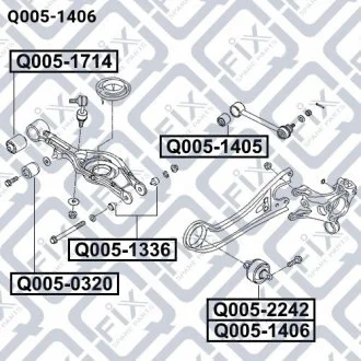 Сайлентблок заднього поздовжнього важеля (правий) Q-FIX Q005-1406