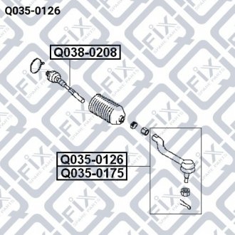 Накінечник рульової тяги (лівий) Q-FIX Q035-0126 (фото 1)