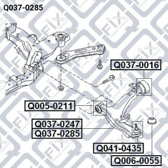 Рычаг передней подвески прав Q-FIX Q037-0285