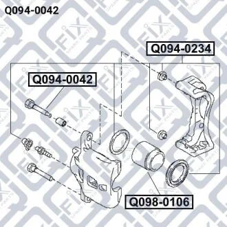 Напрямна переднього гальмівного супорта Q-FIX Q094-0042