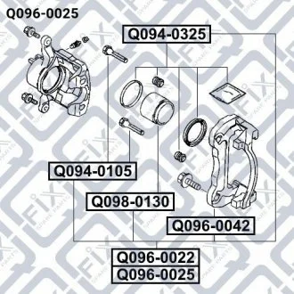 Супорт гальмівний передній (лівий) Q-FIX Q096-0025