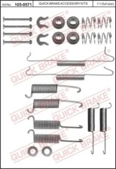 Монтажний к-кт гальмівних колодок QUICK BRAKE 1050571