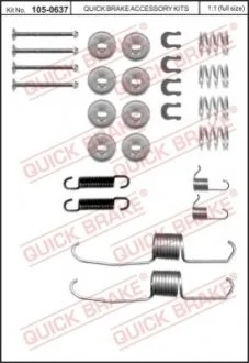Монтажный комплект тормозных механизмов (Sumitomo) TOYOTA CAMRY, CARINA E, CARINA II, CELICA, COROLLA, COROLLA FX, CORONA, PASEO, STARLET 1.0-2.5 02.83-01.02 QUICK BRAKE 105-0637