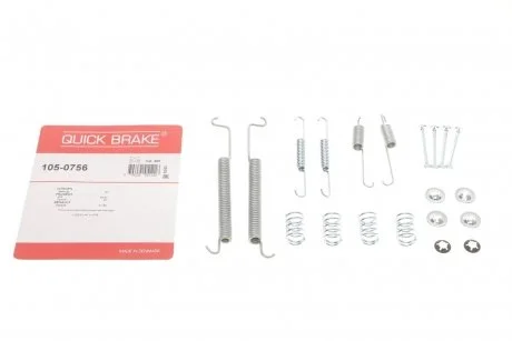 Монтажный комплект барабанных колодок QUICK BRAKE 105-0756