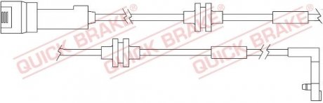 Датчик зносу гальмівних колодок Кількість комплектуючих - 2 шт QUICK BRAKE WS 0157 A (фото 1)