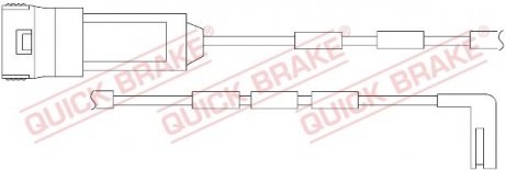 Датчик зносу гальмівних колодок Кількість комплектуючих - 2 шт QUICK BRAKE WS 0193 A (фото 1)