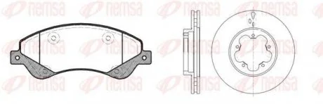 Комплект: 2 диска+ 4 колодки тормозных REMSA 81251.00 (фото 1)
