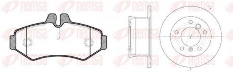 Комплект: 2 диска+ 4 колодки гальмівних REMSA 8733.01 (фото 1)