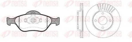 Комплект гальмівний передн. FORD FIESTA 95-,FORD FUSION 02-,FORD FOCUS 98- REMSA 8766.00