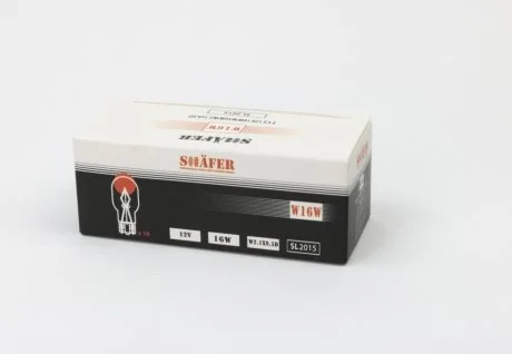 Лампа накаливания 12V 16W W16W W2.1?9.5D SHAFER SL2015 (фото 1)