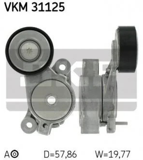 Натягувач ременя AUDI/SEAT/SKODA/VW Fabia/Beetle/Golf/Passat/Polo/Tiguan/Touran "1,4TSI "05>> SKF VKM 31125