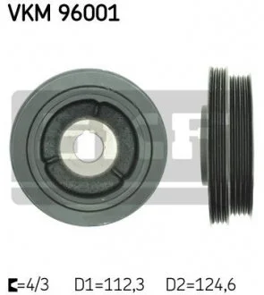 Шкив коленвала CHEVROLET Matiz/Spark &quot;0,8L &quot;05&gt;&gt; SKF VKM 96001 (фото 1)