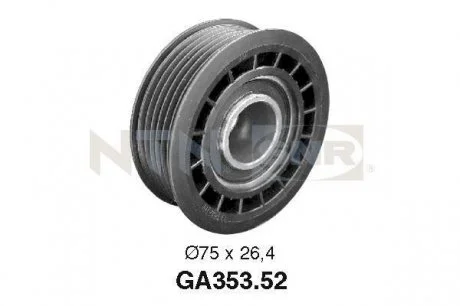 NTN-SNR - Обвідний ролик [EVR55318] 0X75X26,4 OPEL ASTRA,CORSA,OMEGA 88-00 (обвод. ALT) SNR NTN GA353.52