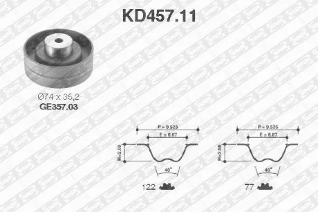Ремк-т пасу ГРМ (5323XS+5246+55401) Volkswagen Transporter 92- SNR NTN KD457.11