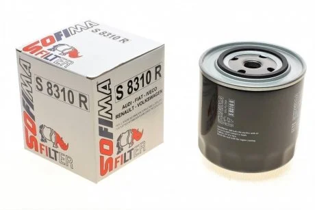 Фильтр масляный AUDI/VOLVO/FIAT "2,0-2,5 "89-03 SOFIMA S8310R