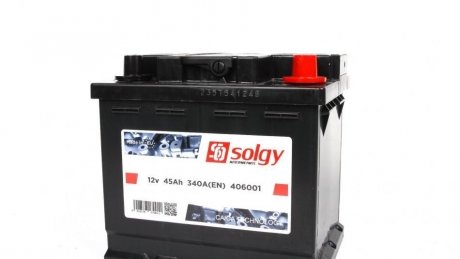 Акумуляторна батарея 45Ah/340A (207x175x190) Solgy 406001