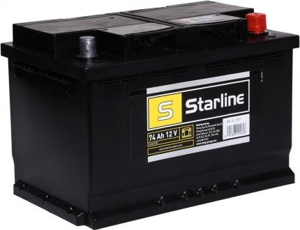 Аккумулятор, R&quot;+&quot; 74Ah, En680 (278 x 175 x 190) правый &quot;+&quot;,B13 производство ЧЕХИЯ STARLINE BA SL 74P (фото 1)