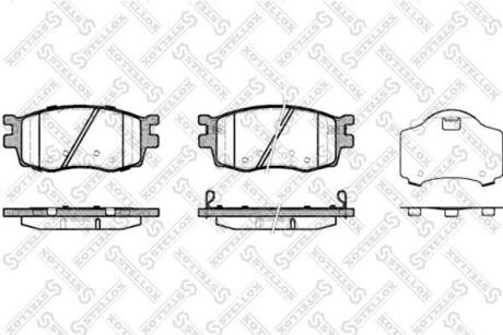 Колодки гальмівні передні (диск) Kia Rio II 1.4i/1.6i 16V/1.5CRDi STELLOX 001086BSX