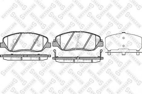 Колодки гальмівні передні Sportage 06~ Santa Fe Sorento 09~ Carnival STELLOX 001092BSX