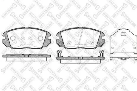 Колодки гальмівні передні (диск) Hyundai Sonata 2.0/2.4/3.3 05 STELLOX 002006SX