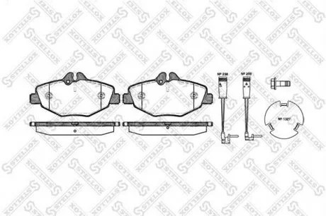 Тормозные колодки задние (16мм)MercedS-Class W220,S280,S320,S430,S500,C215,CL500 STELLOX 1001 002-SX